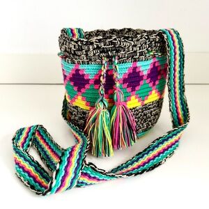 🎀 5/$25 Southwestern Baja Neon Bohemian Bucket Bag